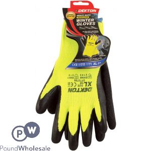 Dekton Insulated Gloves Ce Cat 2 En388, En511 Black/ Hi Vis Green Latex 10/xl