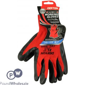 Dekton Ultra Grip Working Gloves Black/red Nitrile 10/xl