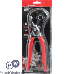 DEKTON REVOLVING PUNCH PLIERS WITH ERGONOMIC ANTI SLIP GRIPS &amp; SPRING LOADED HANDLES 