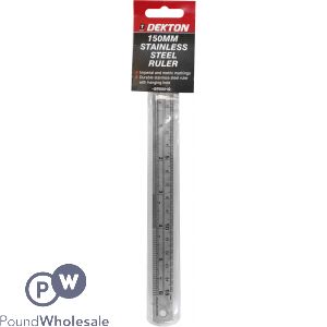 Dekton 150mm Stainless Steel Imperial And Metric Markings Ruler