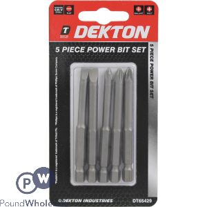 DEKTON 5 PIECE POZI PZ2 POWER BIT SET