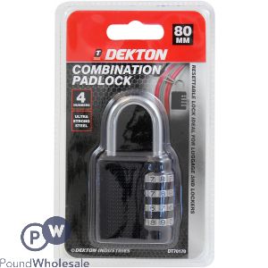 Dekton 4 Number 80mm Combination Padlock