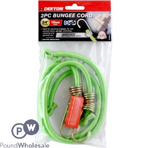 Dekton 2pc 24&quot; X 10mm Thick Heavy Duty With Zinc Plated Hooks Bungee Cord