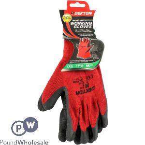 Dekton Heavy Duty Black/red Latex Working Gloves Size 8 Medium