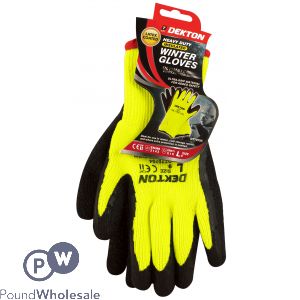 Dekton Black/Hi-Vis Green Insulated Latex Working Gloves Size 9 Large