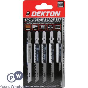 Dekton 5pc Jigsaw Blade Set Extra Strong Hcs 75mm & 50mm