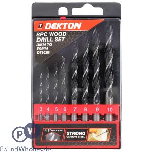 DEKTON 8PC WOOD DRILL SET