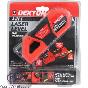 Dekton 3 In 1 Laser Level With Measure