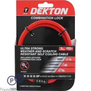 DEKTON COMBINATION BIKE LOCK 8MM X 650MM