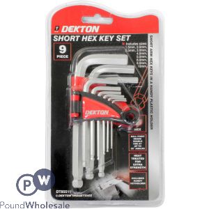 Dekton 9 Piece Ball End Short Hex Key