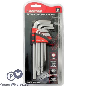 Dekton 9 Piece Long Arm Ball End Hex Key