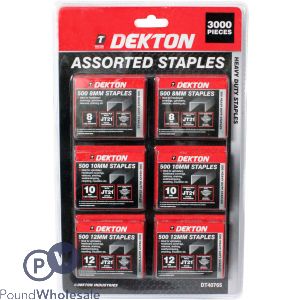 DEKTON ASSORTED STAPLES 3000 PIECES