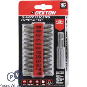 DEKTON 19 PIECE ASSORTED POWER BIT SET