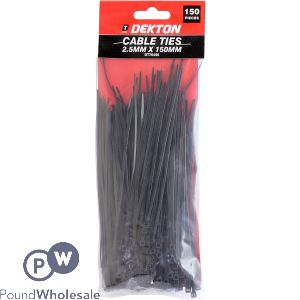 Dekton Cable Ties Black 2.55mm X 150mm