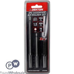 Dekton Assorted Cr-V Bit Holder Set 3 Pack