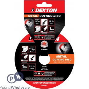 Dekton 115mm Metal Cutting Disc Ultra Thin Flat