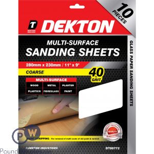 Dekton 40 Grit Multi-surface Sanding Sheets 10 Pack