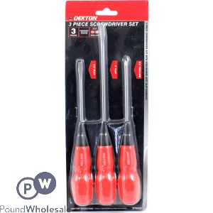 DEKTON FLAT &amp; PHILLIPS SCREWDRIVER SET 3PC