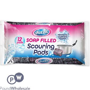 DUZZIT SOAP-FILLED SCOURERS 12 PACK