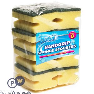 DUZZIT HANDGRIP SPONGE SCOURERS 8 PACK