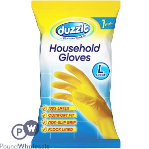 DUZZIT LATEX HOUSEHOLD GLOVES LARGE