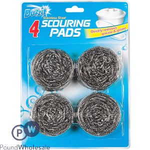 Duzzit Stainless Steel Scouring Pads 4 Pack