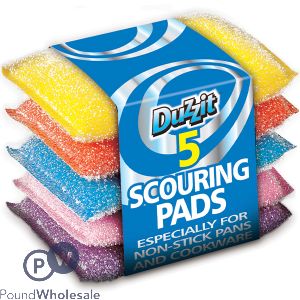 Duzzit Assorted Colour Scouring Pads 5 Pack