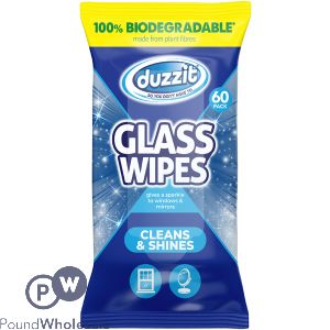 Duzzit Biodegradable Glass Wipes 60 Pack