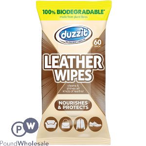 Duzzit Biodegradable Leather Wipes 60 Pack