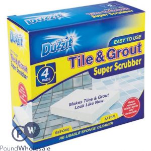 DUZZIT TILE &amp; GROUT SCRUBBER 4 PACK