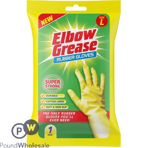 ELBOW GREASE SUPER STRONG RUBBER GLOVES LARGE CDU