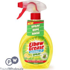 ELBOW GREASE LEMON FRESH WASHING UP SPRAY 500ML