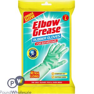 ELBOW GREASE LONG SLEEVE RUBBER GLOVES LARGE