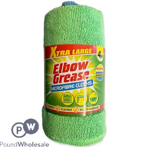 Elbow Grease Extra Large Microfibre Cloths 4 Pack