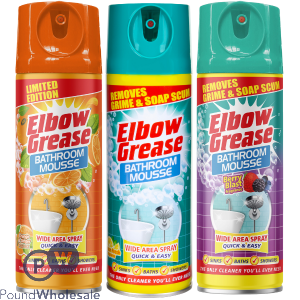 Elbow Grease Mixed Orange & Ginger, Lemon & Mixed Berries Bathroom Mousse 400ml Assorted