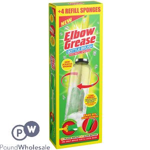 Elbow Grease Bottle Brush with 4 Refill Sponges