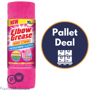Elbow Grease Easy Tear Reusable Pink Microfibre Cloths 10 Pack Pallet Deal