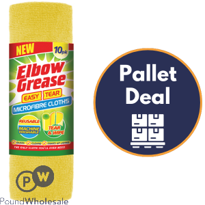 Elbow Grease Easy Tear Reusable Microfibre Cloths 10 Pack Pallet Deal