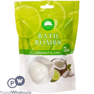 ELYSIUM BATH BOMBS COCONUT &amp; LIME 3 X 50G