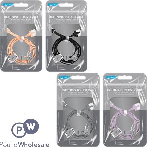 Zenso Flat Iphone Lightning To Usb Cable 1m Assorted Colours