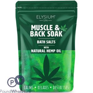 Elysium Spa Natural Hemp Oil Muscle &amp; Back Bath Salts Soak 450G