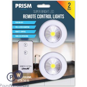 PRISM SUPER BRIGHT LED REMOTE CONTROL PUSH LIGHTS 2 PACK