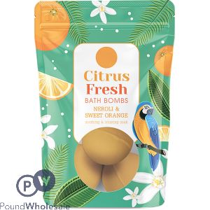 ELYSIUM SPA CITRUS FRESH NEROLI &amp; SWEET ORANGE BATH BOMBS 3 PACK