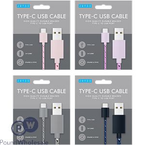 Zenso Braided Type-c Usb Cable 1m Assorted Colours