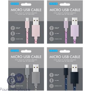 Zenso Braided Micro To Usb Cable 1m Assorted Colours