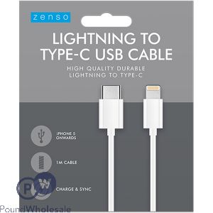 Zenso Lightning Type-c Usb Cable White 1m