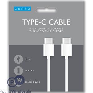 Zenso White Type-C to Type-C Cable 1m