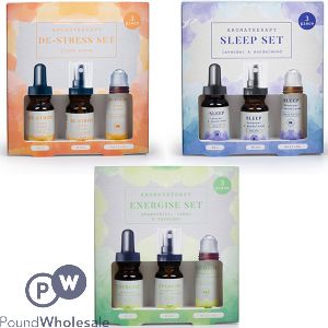 Elysium Spa Wellness Aromatherapy Set 3pc Cdu Assorted (energise, De-stress & Sleep)