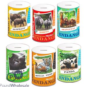 Endangered Conservation Species Money Tin 145mm X 110mm Assorted