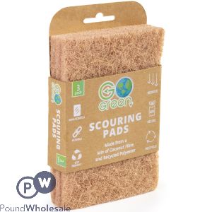 Go Green Recycled Scouring Pads 3 Pack